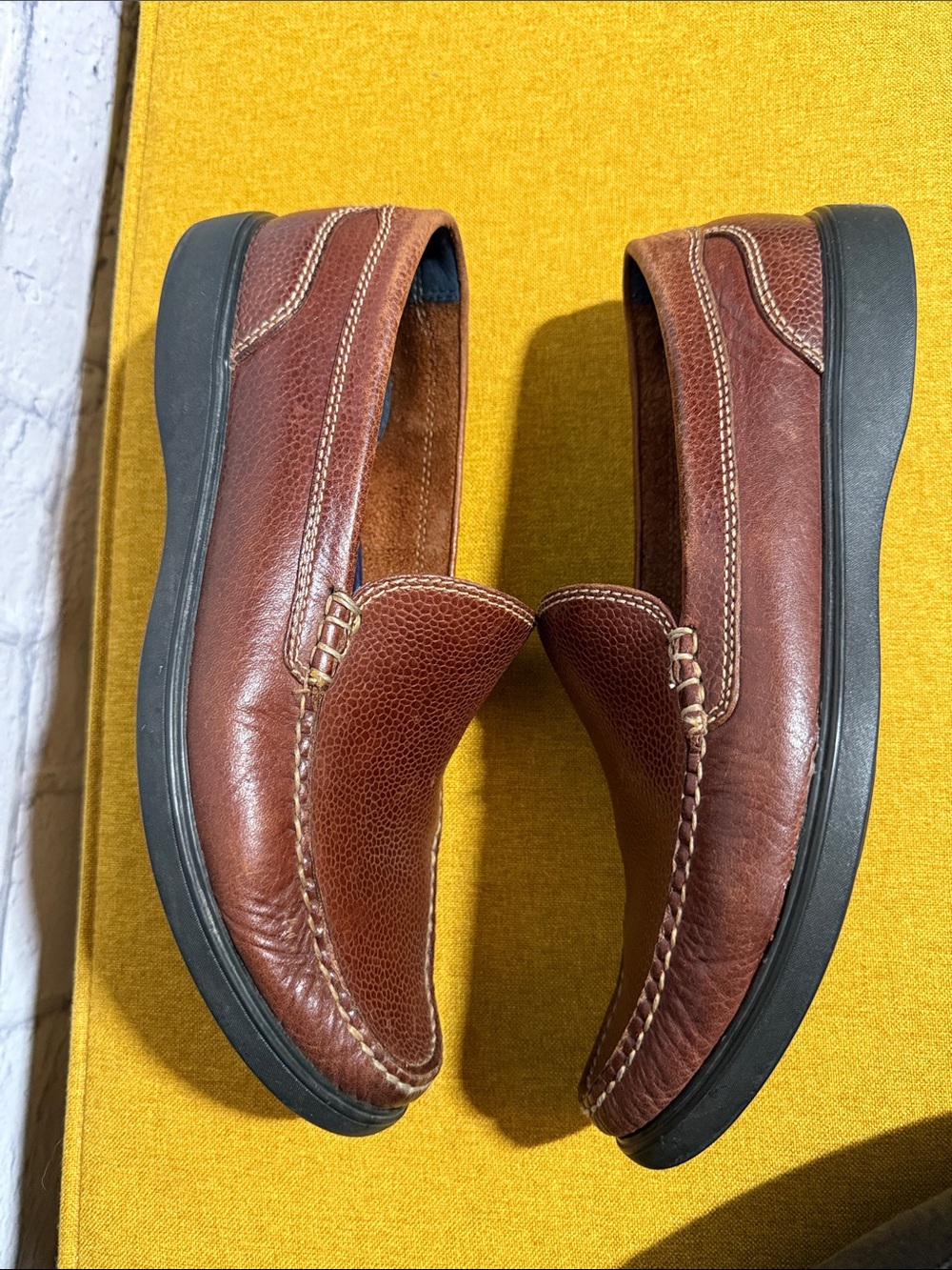 Cole Haan Sutton Plain Venetian‎ Woodbury Grain Brown Loafers, Size 10